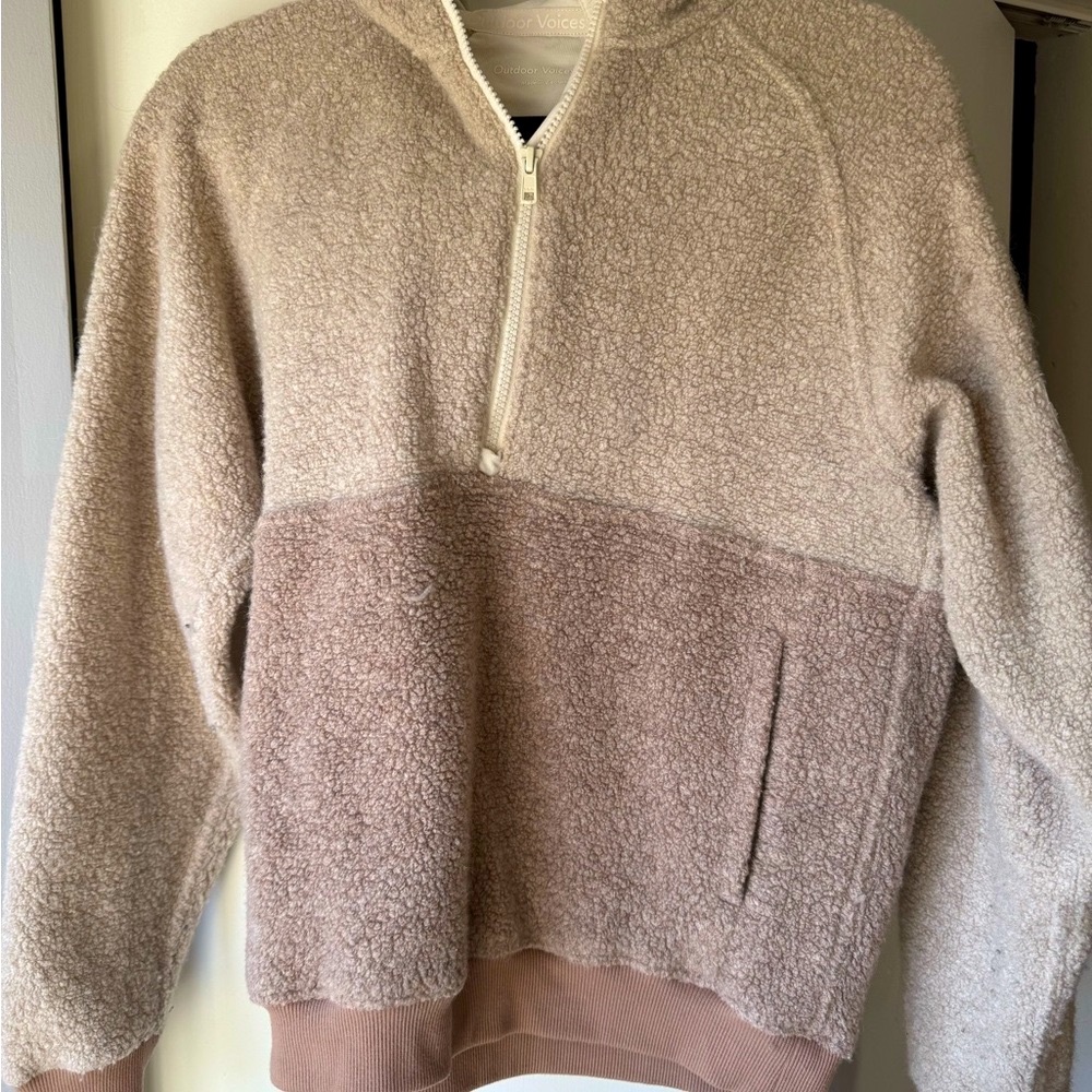 Cozy Outdoor Voices Sherpa Hoodie - Size S - Two-Tone Half-Zip